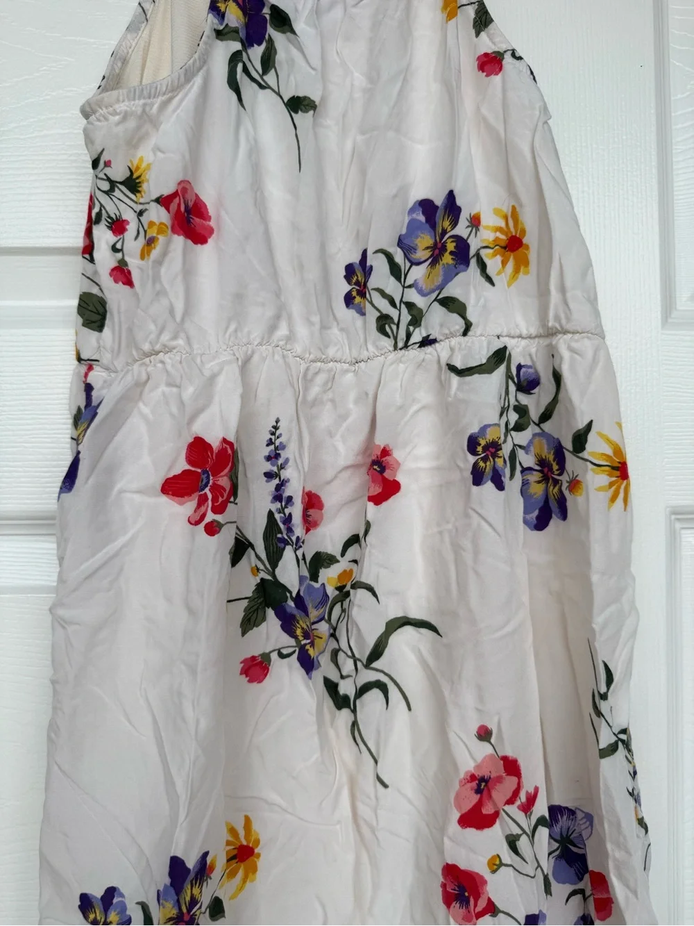 Old Navy Girl’s Off White Floral Sundress with Purple and Yellow Accents- (10/12